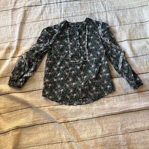 J. Crew x Liberty Fabric Green Ruffle Sleeve Blouse Mixed Franklyn® Floral XS